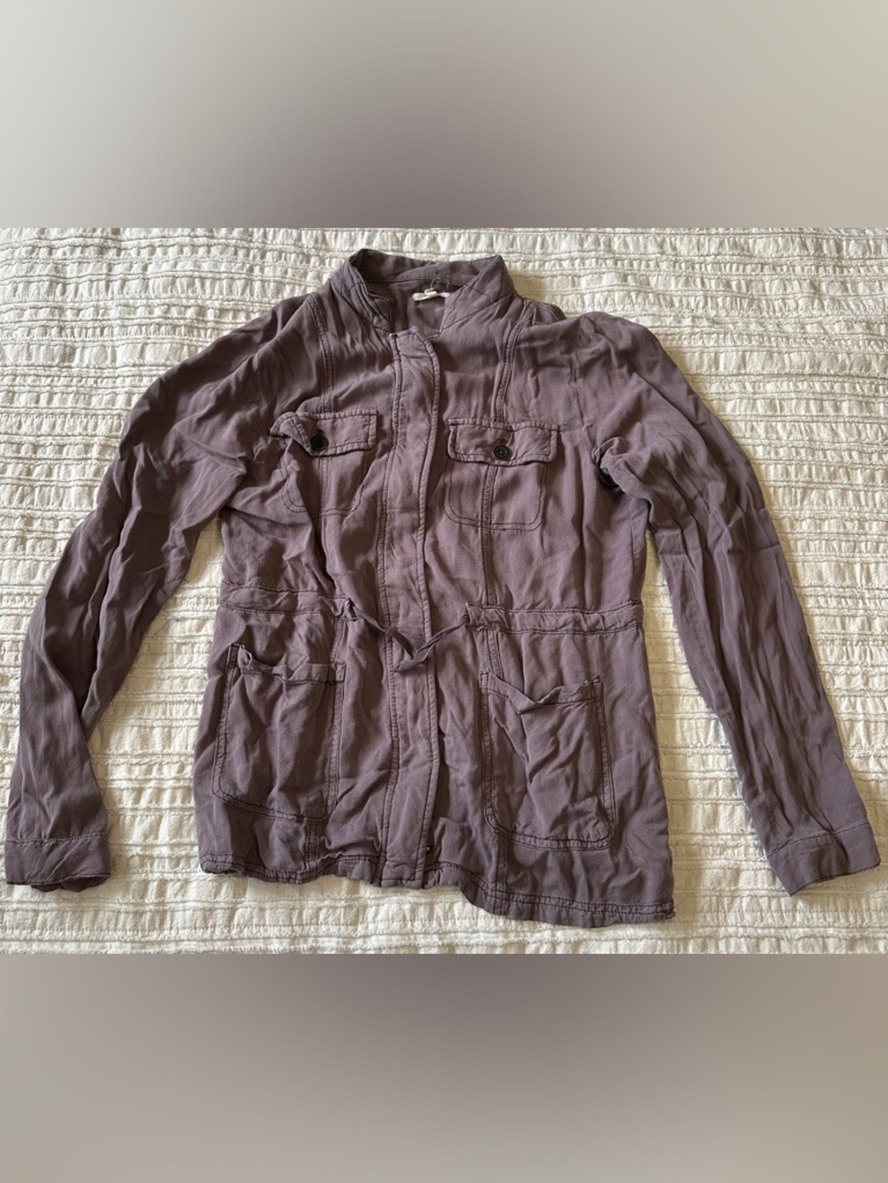 Maurices purple 100% rayon cargo jacket